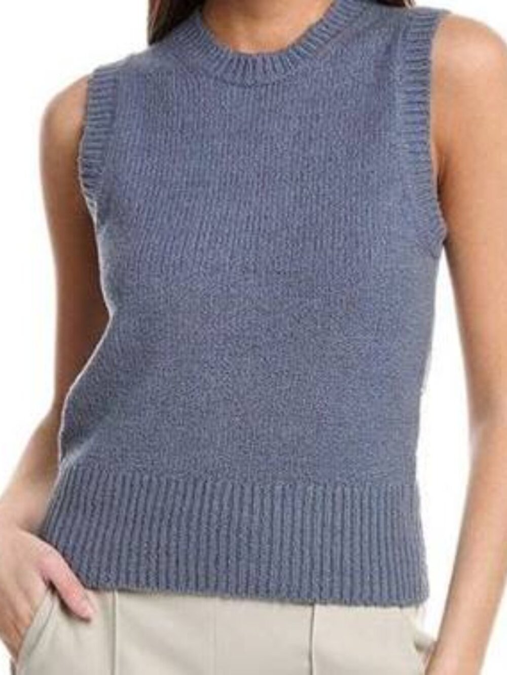 Vince slate blue sleeveless sweater XS